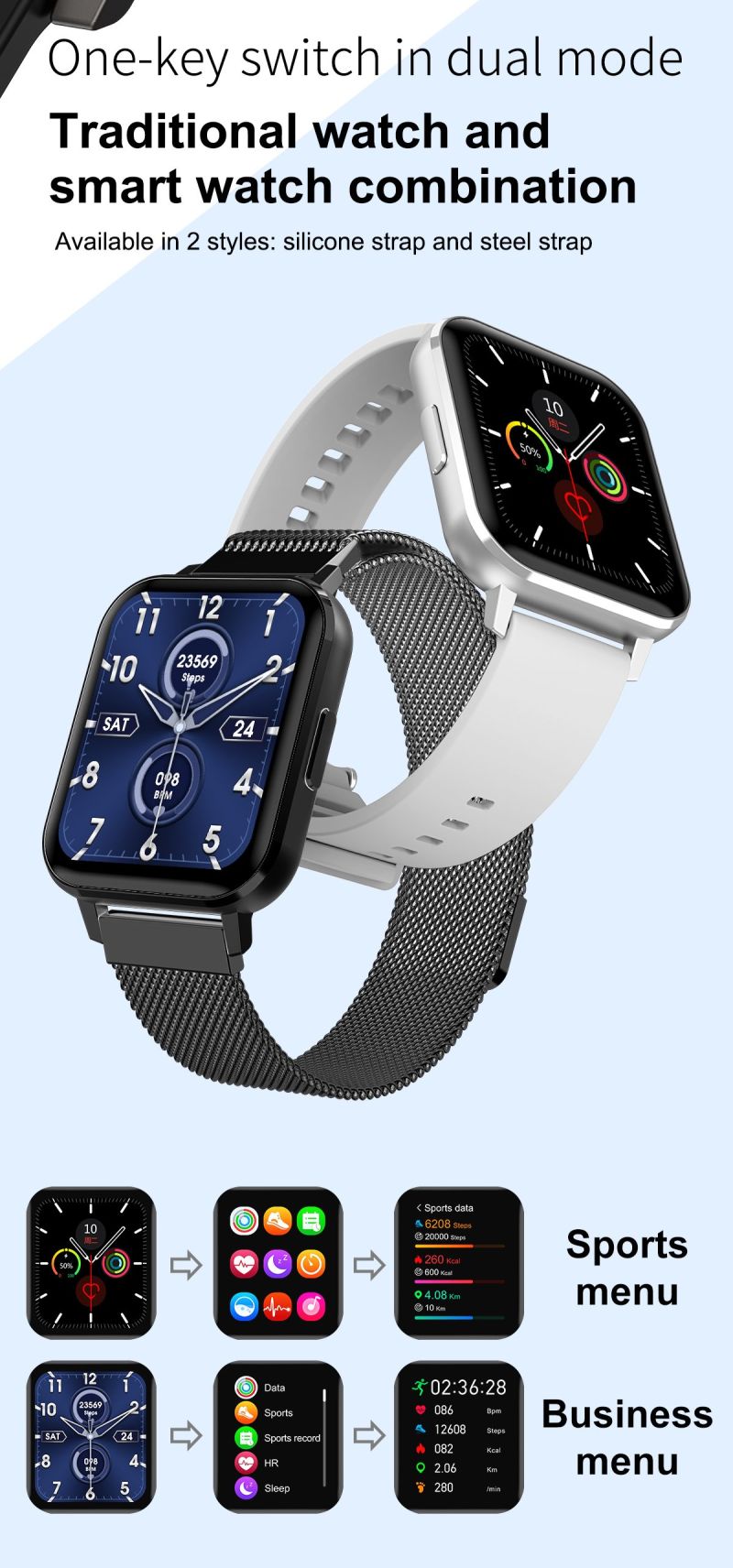 2020 Hot Selling Wrist Watch Silk Smartwatch Rose Gold Bluetooth Smartwatch