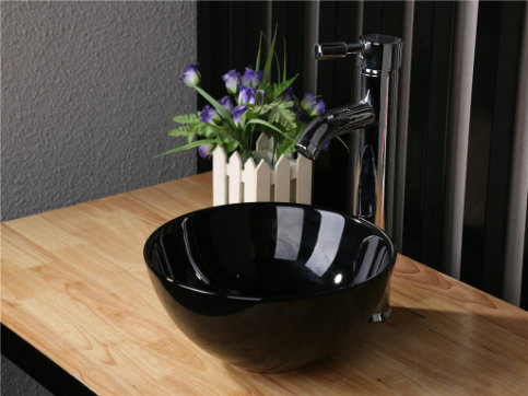 Small Size Round Bowl Bathroom Ceramic Top Mounting Wash Basin (7061)