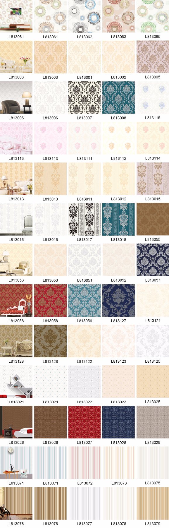 High Quality China Vinyl Washable Wall Papers for Project Wallpaper