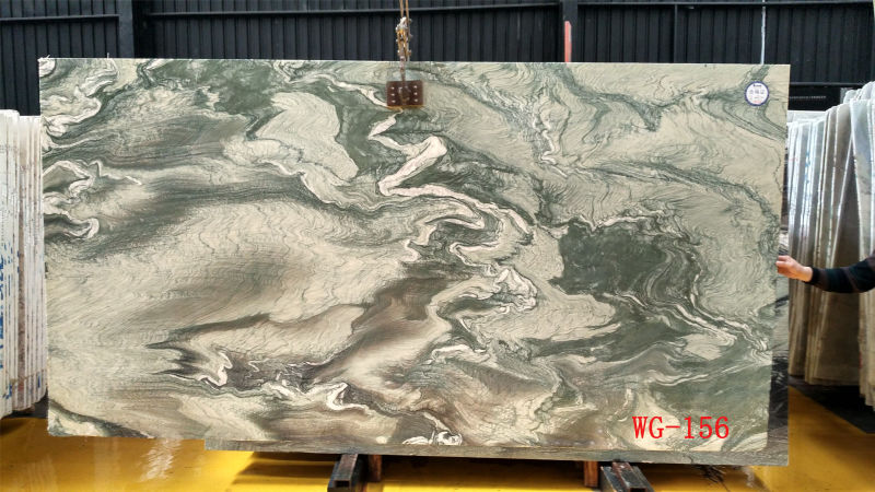 Green/Purple Lanscape Marble Slabs, Marble Countertops, Marble Tiles and Marble