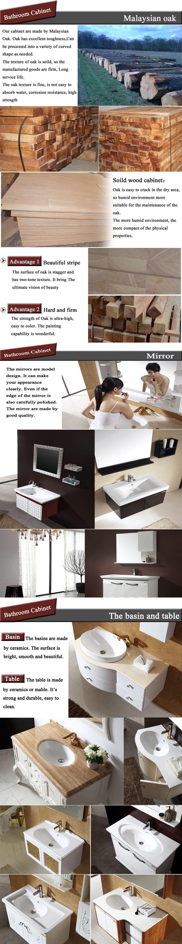 Fashion Style Queensland Series Big Mirror Bathroom Marble Vanity
