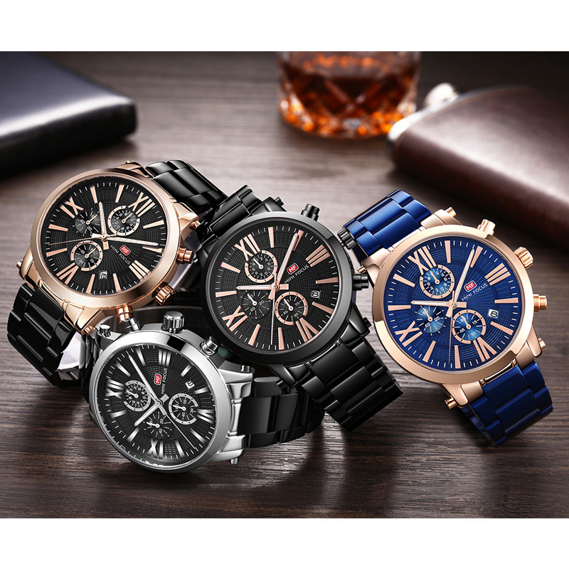 Mini Focus Rose Gold Case Men Quartz Wrist Watch