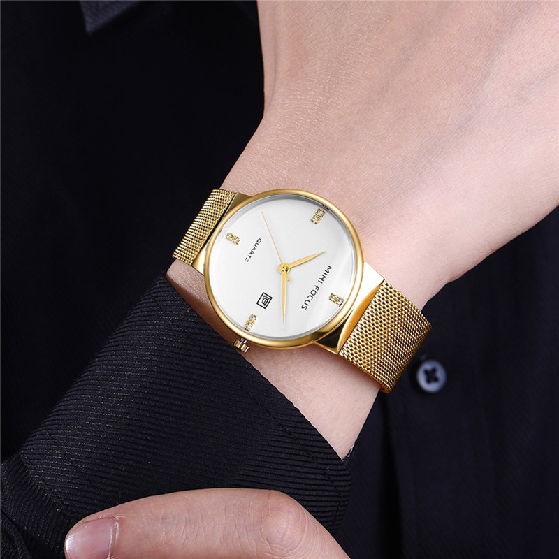 Mini Focus Gold Color Sale Quartz Wrist Watch for Men