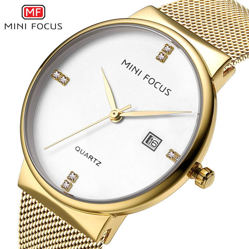 Mini Focus Gold Color Sale Quartz Wrist Watch for Men
