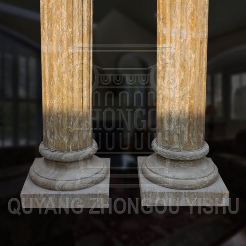 Vintage Marble Roman Columns, Corinthian Order