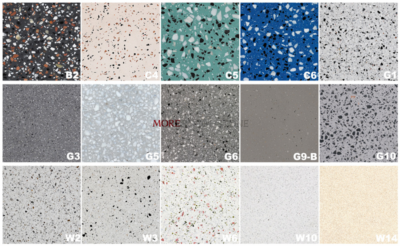 Engineered Black Terrazzo Stone with Multi-Color Particles