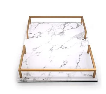 Decorative Stone Marble Serving Tray for Counter Vanity Dessert