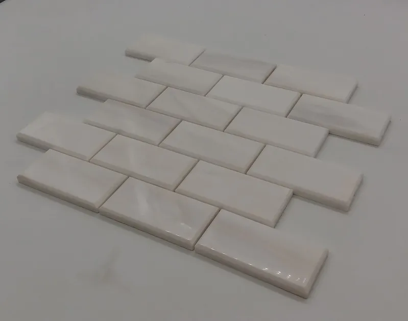 Hot Selling Polished Italian Brick Natural Carrara White Marble Mosaic