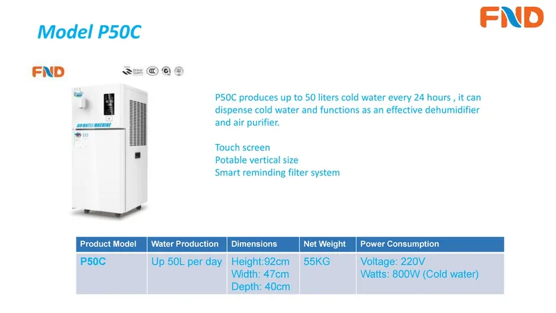 Atmospheric Water Generator/Air to Drinking Water 4 Stage Filtration 50L