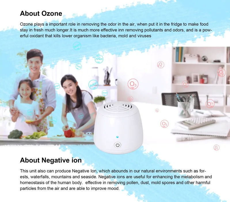 Mini Ozone Sterilizer Ionzier Air Purifier for Small Room