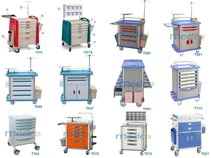 Hospital Medical Steel Medicine Trolley Crash Trolley Cart