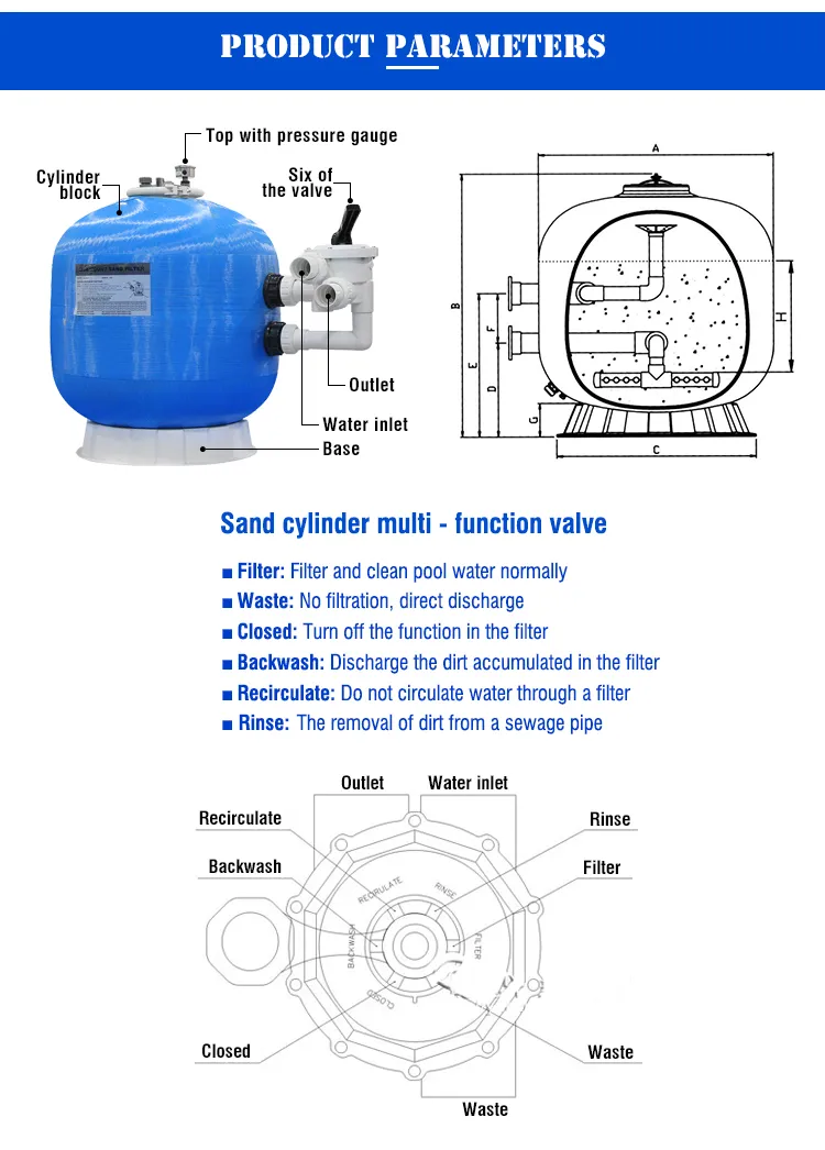 Swimming Pool Equipment Sand Filter for Home Use