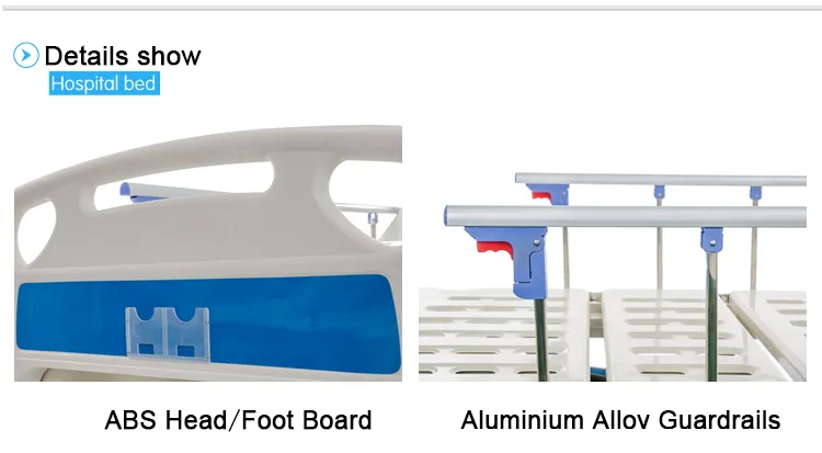 China Suppliers 1 Cranks Folding Guardrail Economic Hospital Bed with Mute Wheel