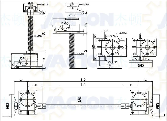 Dual-Crank Table Screw Jack Lifting Mechanism Hand Crank Lift Systems Adjustable Height Table Mechanism