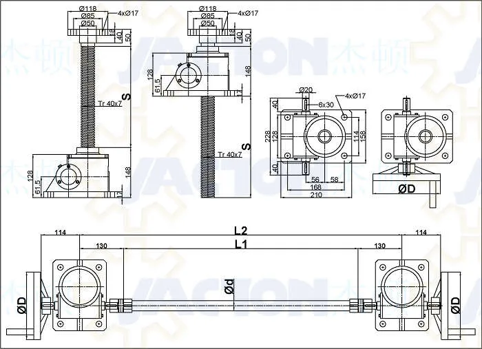 Dual-Crank Table Screw Jack Lifting Mechanism Hand Crank Lift Systems Adjustable Height Table Mechanism