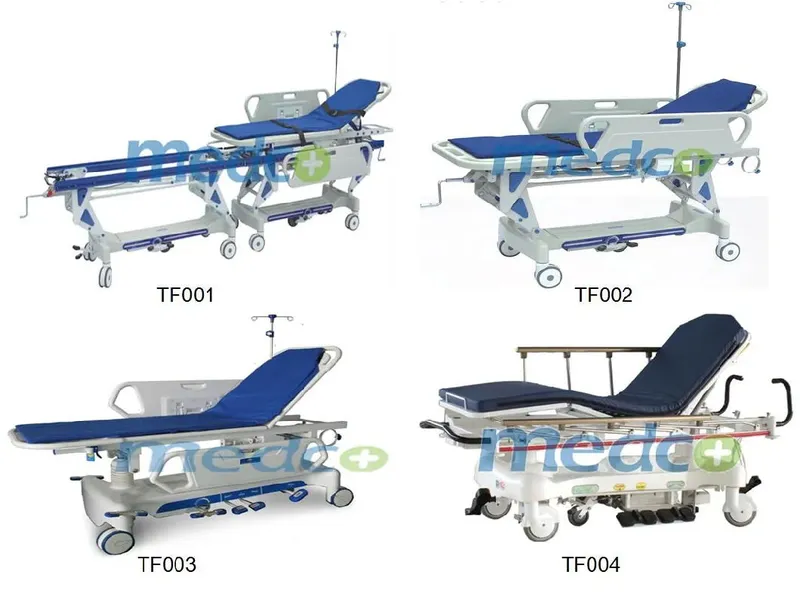 Medical Ambulance Manual Stretcher Trolley with IV Stand