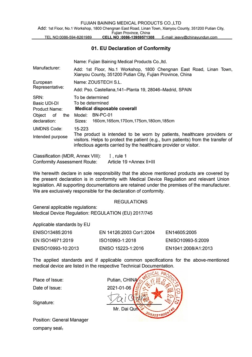 Disposable SMS Safety Protective Clothing Coveralls Non-Woven Protective Clothing