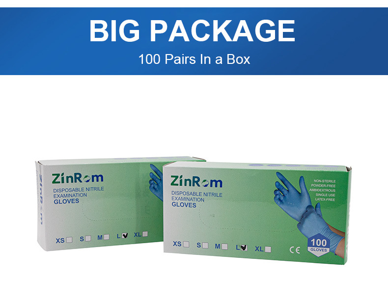 CE High Quality Disposal Powder Free Nitrile Examination Gloves for Single Use