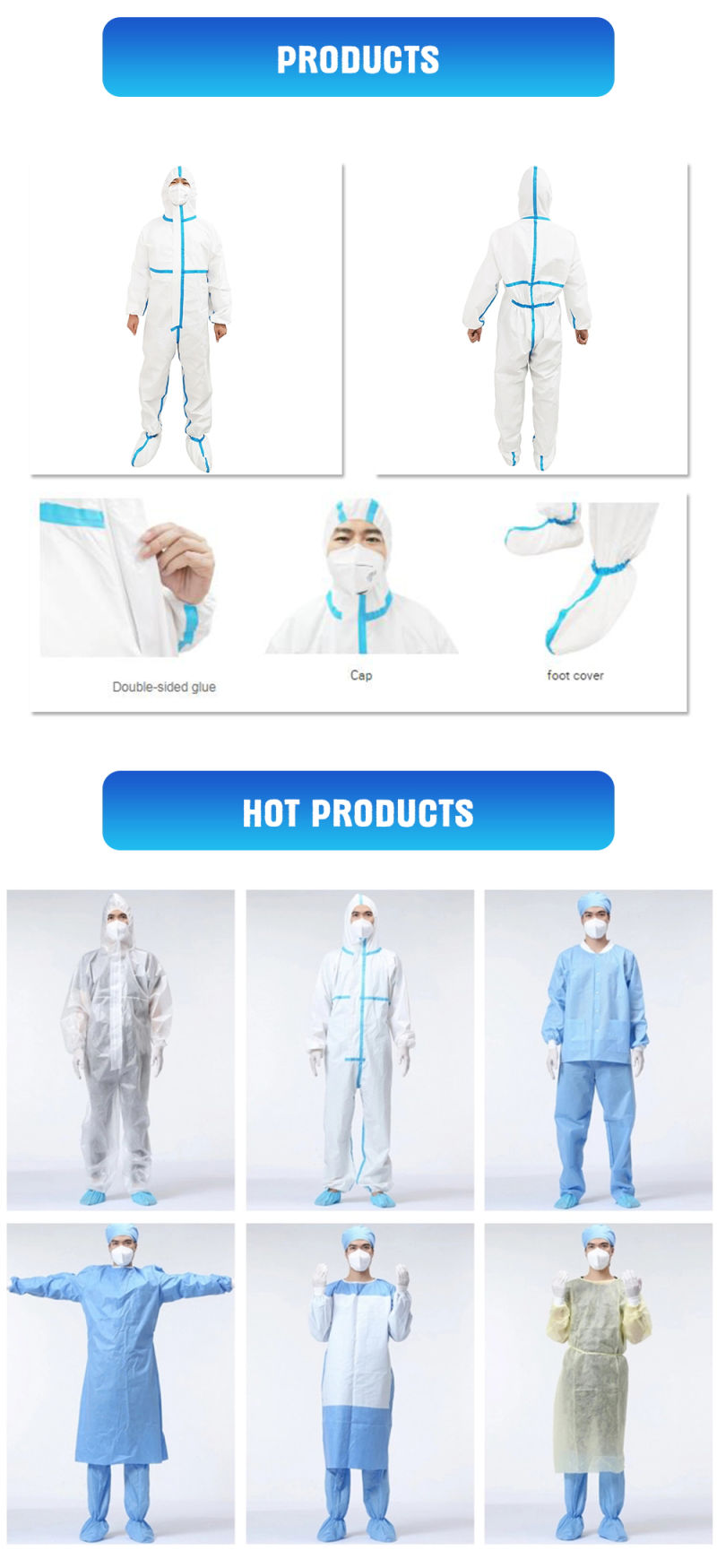 Protective Clothing Protect Suits Disposable Medical Protective Suit Clothing