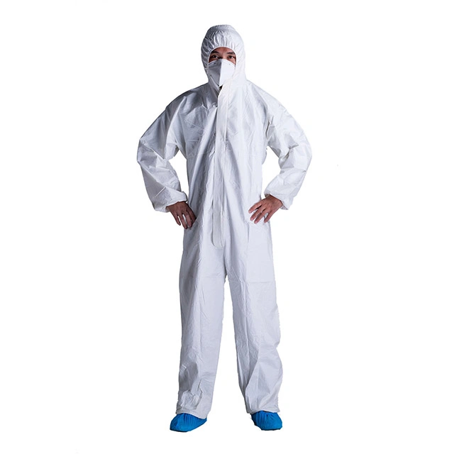 with Heat Sealed Tape Microporous Safety Chemical Protective Suit Disposable Tape Sealed Coveralls