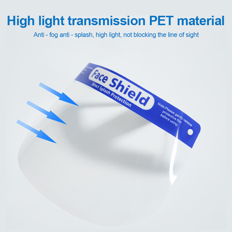 Disposable Protective Face Shields with Plastic Shield