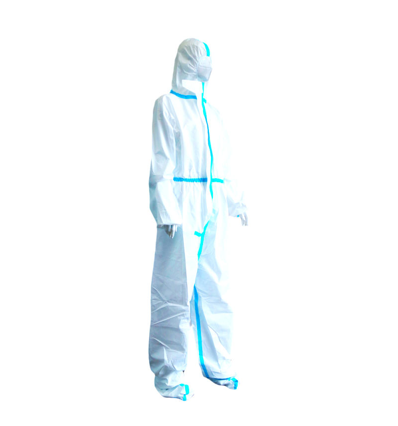 Disposable Protective SMS E 40GSM Coverall with Hood and Zipper