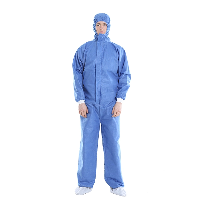 with Heat Sealed Tape Microporous Safety Chemical Protective Suit Disposable Tape Sealed Coveralls