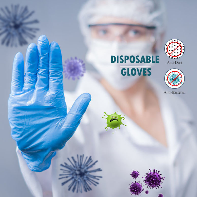 Nitrile Powder Free Blue Gloves 5 Mil Nitrile Gloves Box
