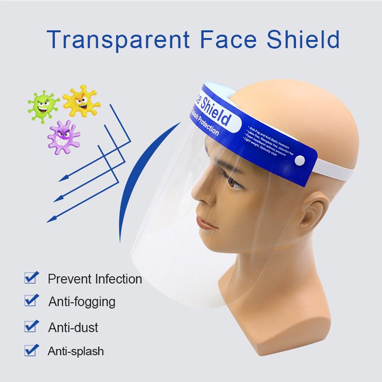 Disposable Protective Face Shields with Plastic Shield