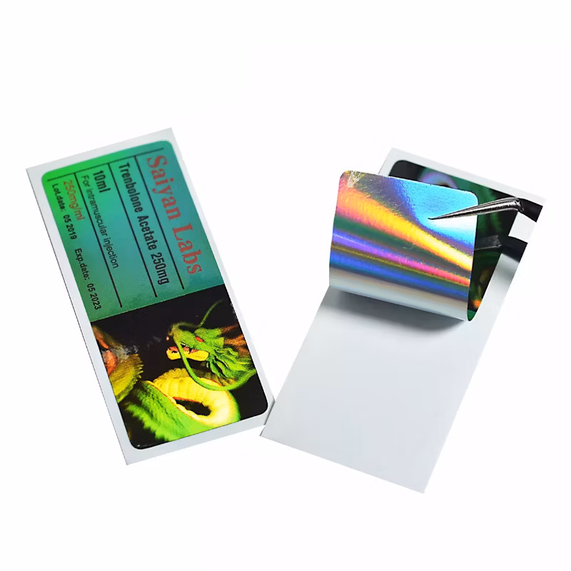 Printing Hologram Testosterone Acetate 10ml Vial Label for Pharma Labs