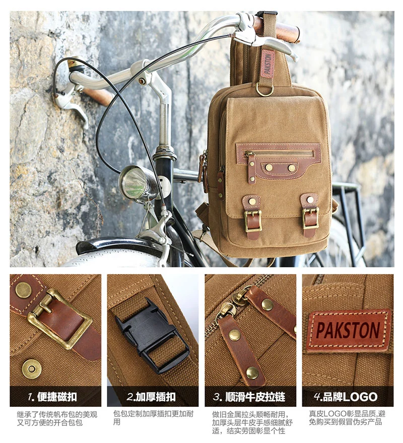 Pakston Canvas Shoulderbag Fashion Canvas Bag Bag China Backpack Shoulder Bag Message Bag