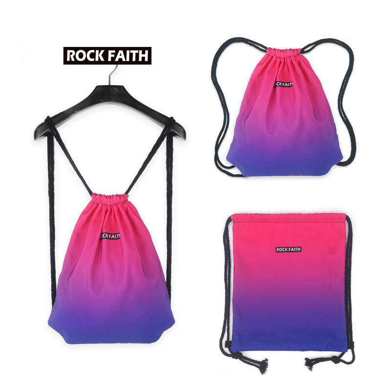 Drawstring Sports Backpack Bag with Gradual Color-Changed Design 07