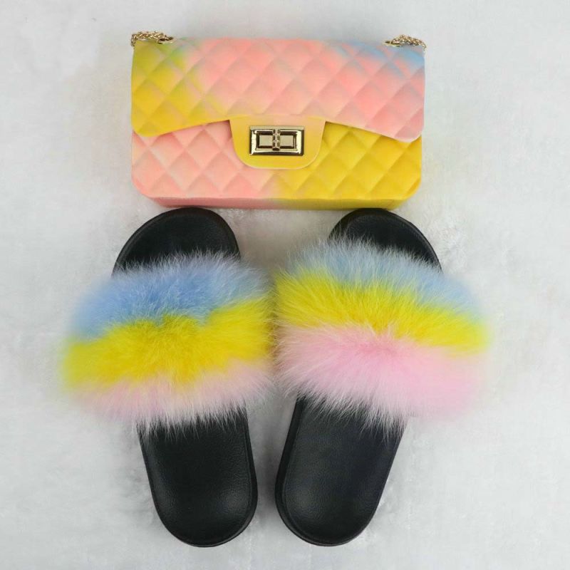 PVC Jelly Matte Multicolor Purse Handbag Colorful Jelly Chain Bag