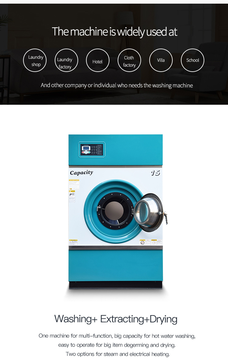 25kg Duty Hotel and Hospital Automatic Industrial Laundry Washing Machine