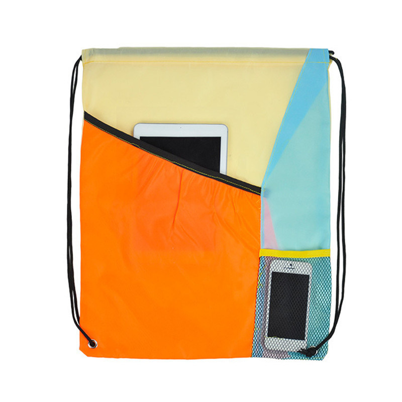 Multi-Function Colorful Drawstring Dust Bag Backpack with Pocket