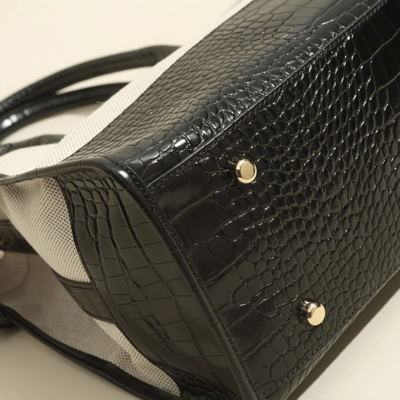 Low-Key Classic All-Match Canvas and Cowhide Envelope Bag Kelly Bag Shoulder Messenger Bag Handbag