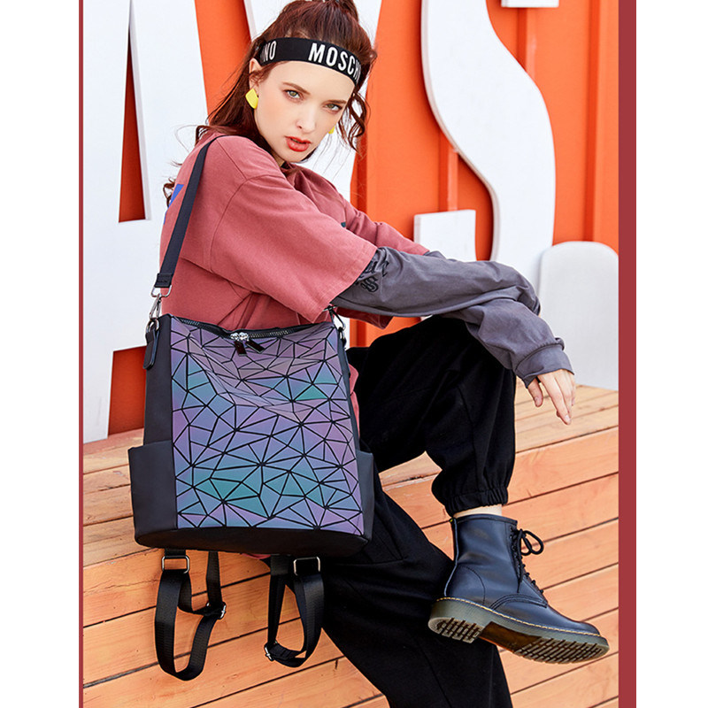 Fashion Reflective Ladies Handbags Computer School Travel Backpack Bag for Christmas Gifts