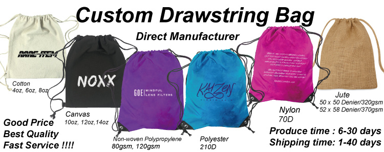 Multi-Function Colorful Drawstring Dust Bag Backpack with Custom Logo