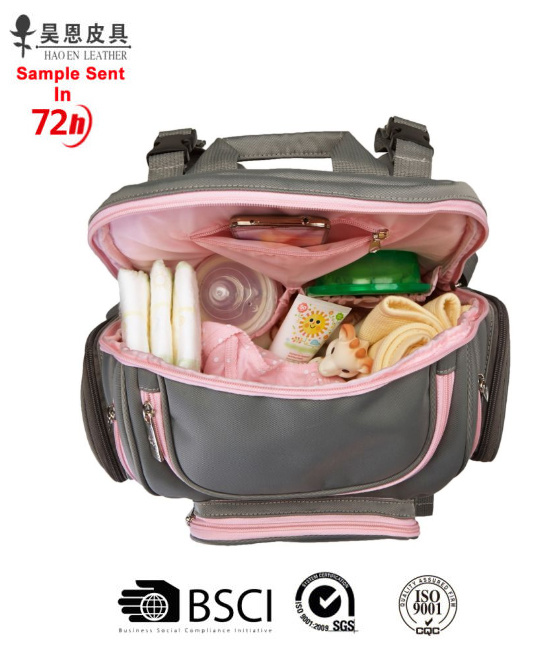Newest PU Leather Fashion Designer Printed Tote Mummy Baby Diaper Bag for Travel