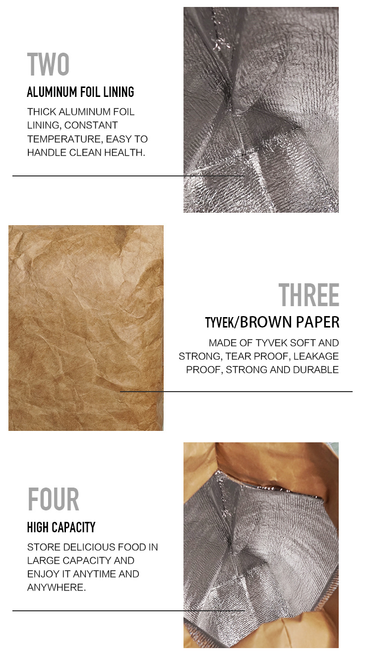 Customized Handbags Environmental Insulation Refrigerated Tyvek Lunch Bag