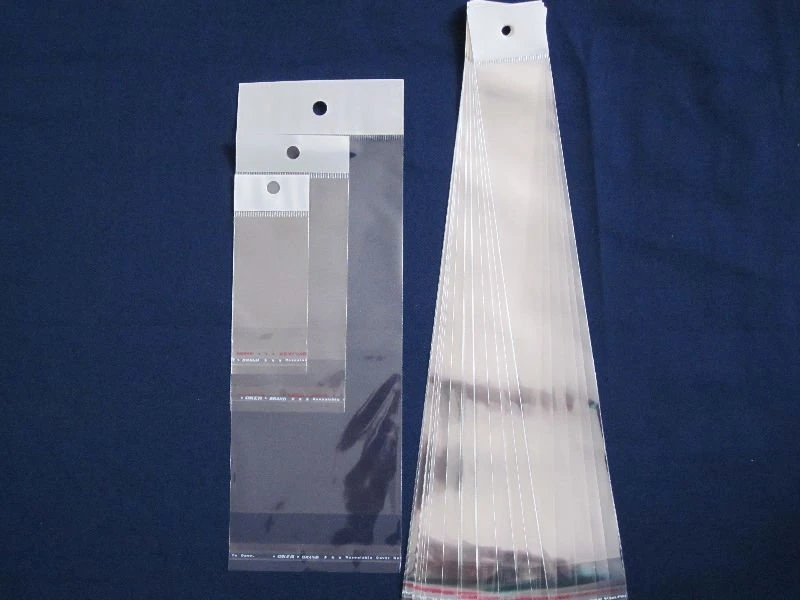 Transparent Hanging Header Recyclable BOPP Wrapping Packaging Bags with Self Adhesive