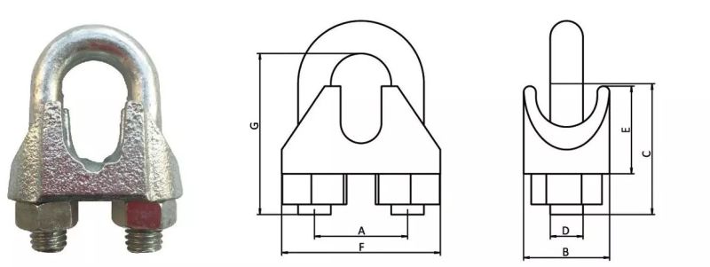 Us Type Malleable Wire Rope Clip / Clamp