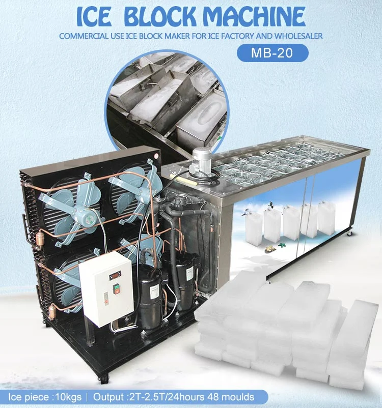Ice Cube Ice Block Ice Brick Making Machine 2t Per Days