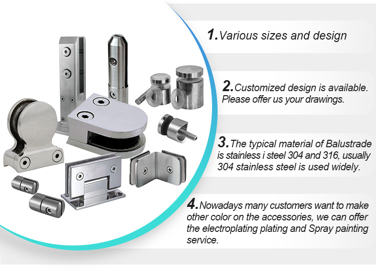 Stainless Steel Round Shape Balustrade Railing Glass Clamp