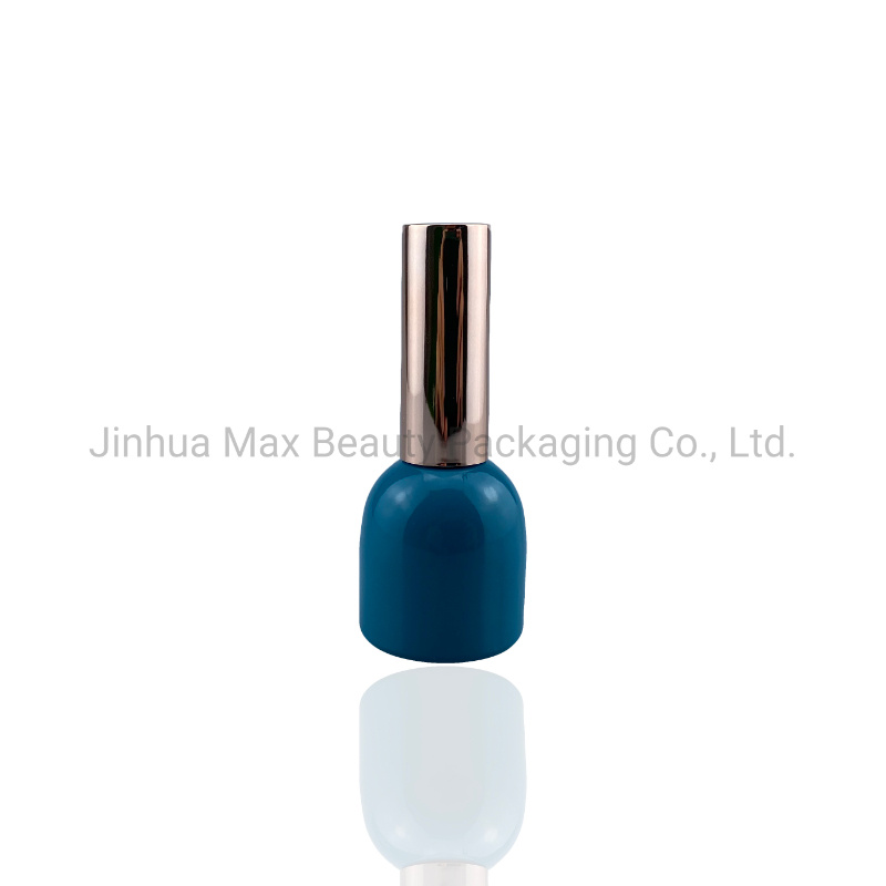 Shiny Blue Powder Coating Gel Polish Bottle and Metallic Cap