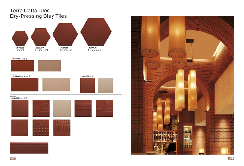 Multi Size Terra Cotta Tiles Dry-Pressing Clay Tiles