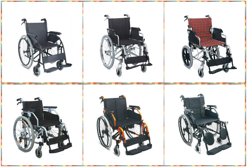 Rehabilitation Physiotherapy Equipment Manual Wheelchair with United Brake for Elders