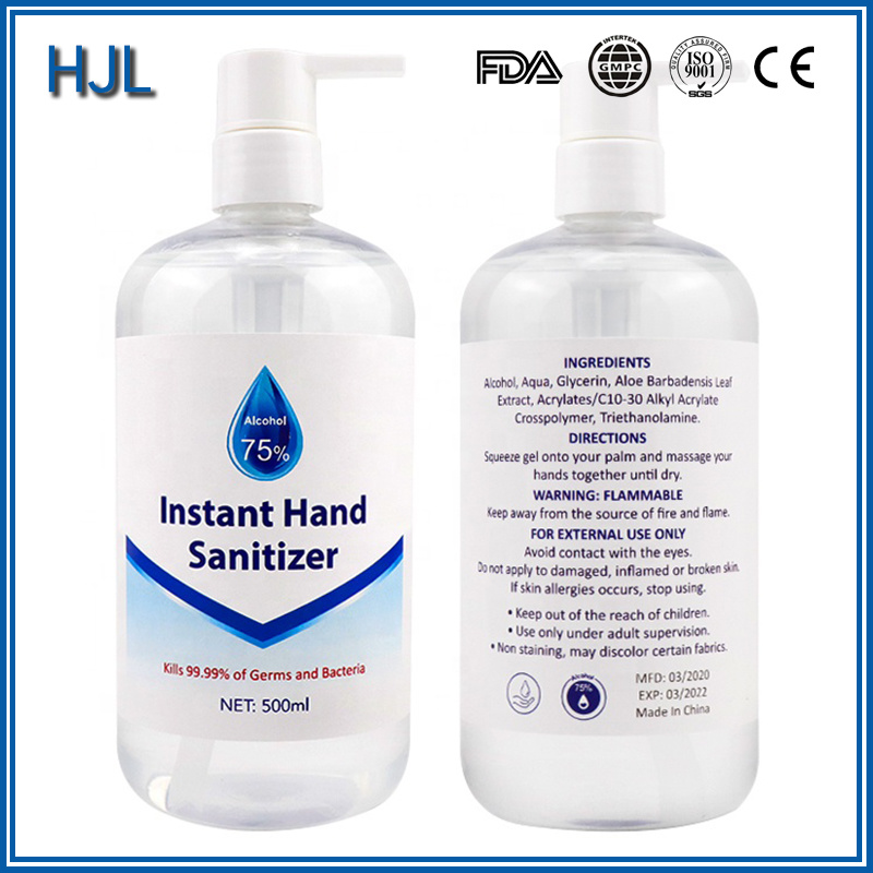 Wholesale 500ml 75% Alcohol Gel Disinfectant Antibacterial Hand Sanitizer Gel