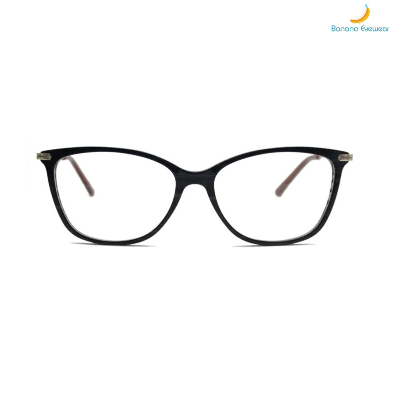 Fashionable Wholesale Big Rim Anti-Blue Light Optical Acetate Eyewear with Metal Temple