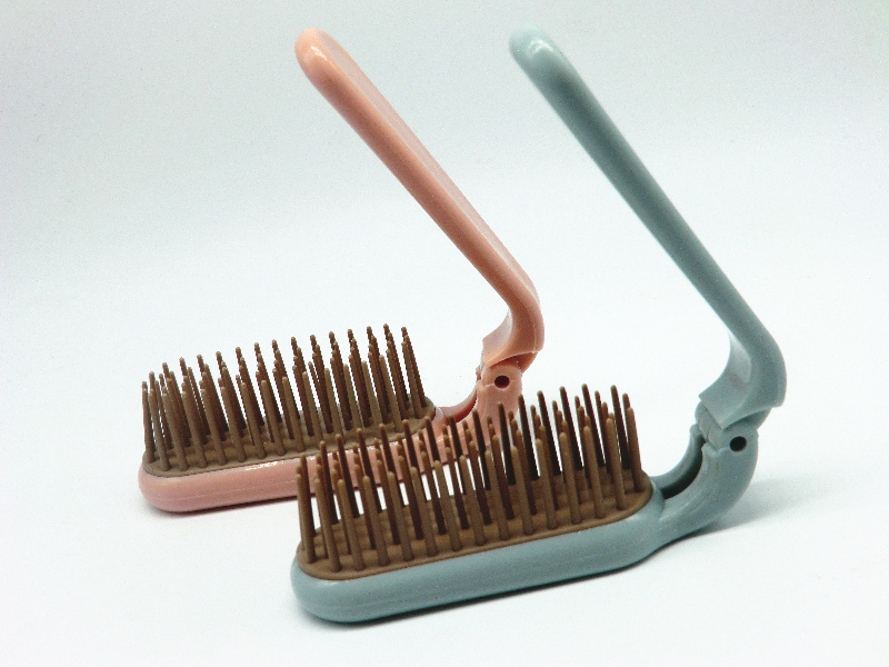 Nude Pink Foldable Hair Comb, No Pain for Scalp